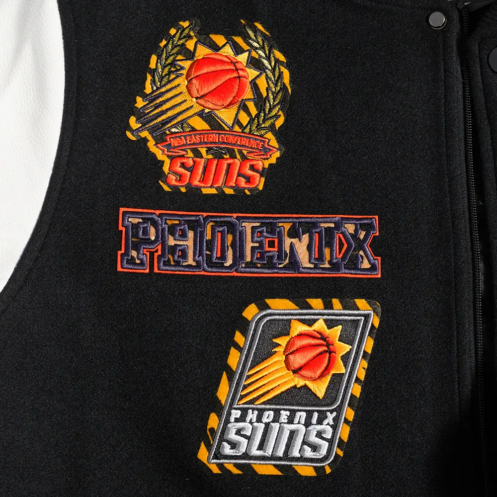Phoenix suns pro standard animal print wool and leather varsity jacket 5