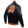 Phoenix suns pro standard script tail black satin varsity jacket 3