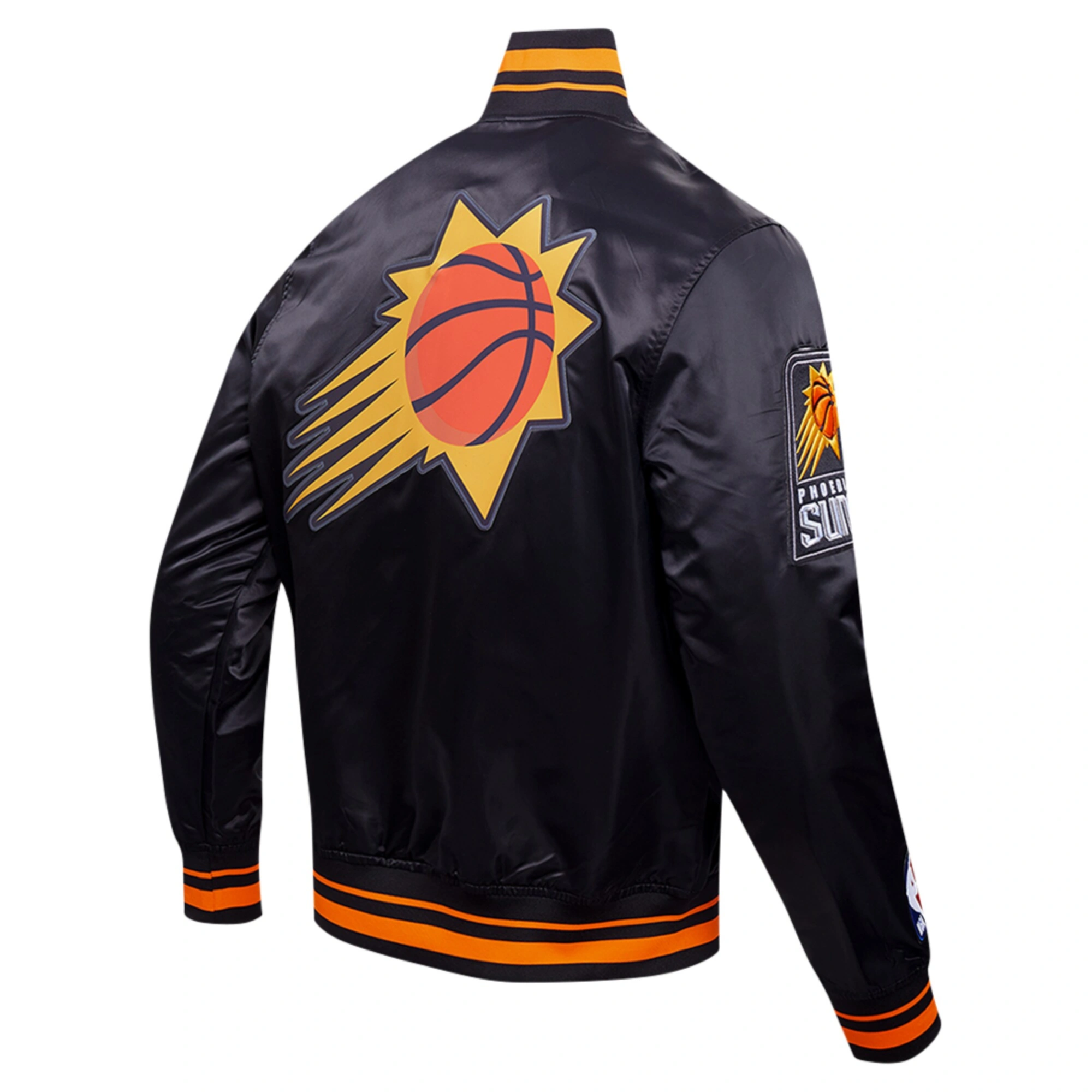 Phoenix suns pro standard script tail black satin varsity jacket 3