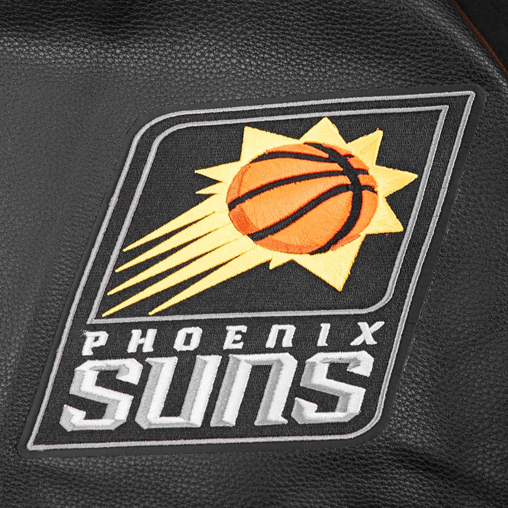 Phoenix suns script tail wool leather varsity jacket black 1