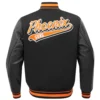 Phoenix suns script tail wool leather varsity jacket black 2