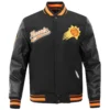 Phoenix suns script tail wool leather varsity jacket black 5