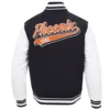 Phoenix suns script tail wool leather varsity jacket black white 4
