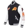 Phoenix suns script tail wool leather varsity jacket black white 5