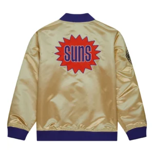 Phoenix suns team og 20 full zip satin varsity jacket gold 2