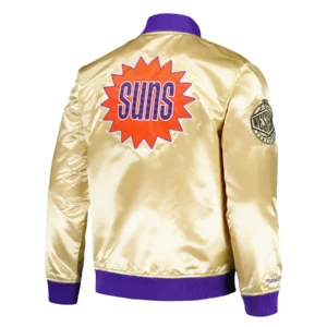 Phoenix suns team og 20 vintage logo satin varsity jacket gold 2