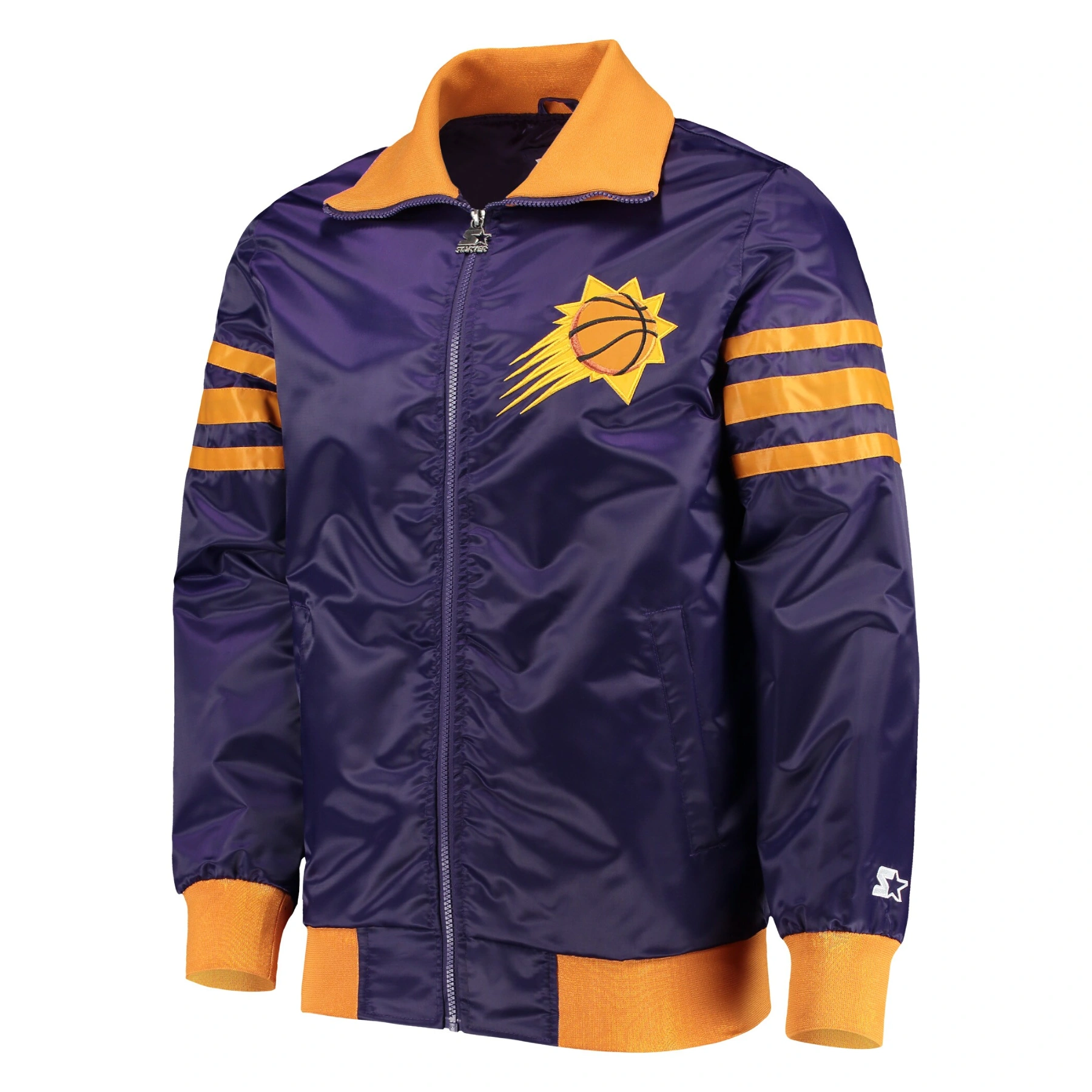 Phoenix suns the captain ii satin varsity jacket purple 1
