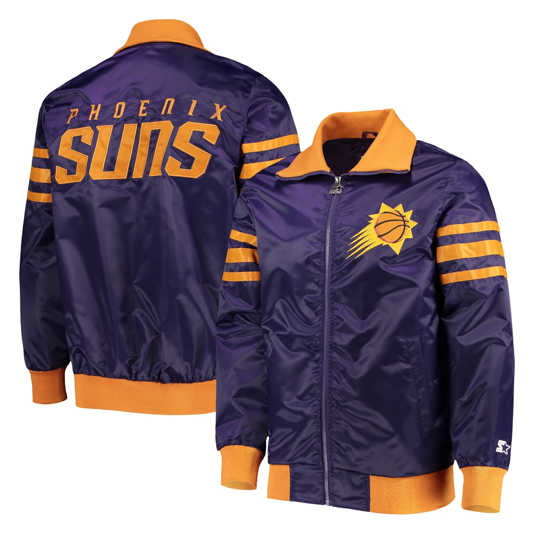 Phoenix suns the captain ii satin varsity jacket purple 4