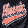Phoenix suns womens script tail full snap satin varsity jacket black 1