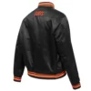 Phoenix suns womens script tail full snap satin varsity jacket black 2