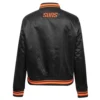 Phoenix suns womens script tail full snap satin varsity jacket black 3