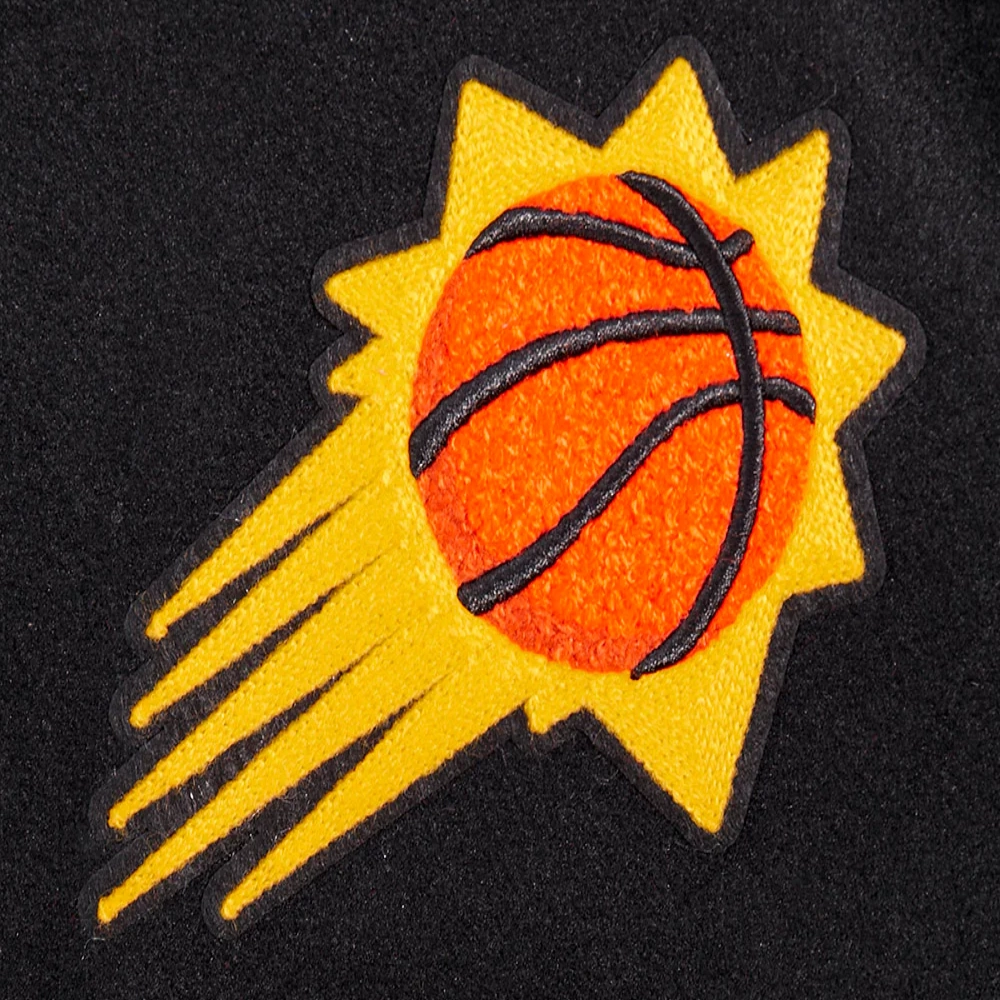 Phoenix suns womens script tail wool leather varsity jacket black 1
