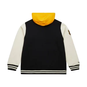 Pittsburgh penguins black rinkside hooded varsity jacket