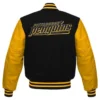 Pittsburgh penguins letterman wool leather varsity jacket blackyellow 2 1
