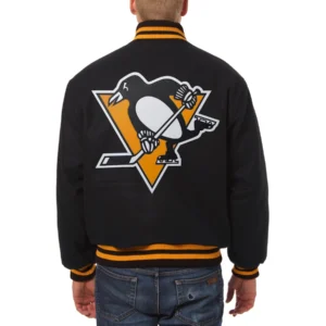 Pittsburgh penguins one color wool varsity jacket black 1 1