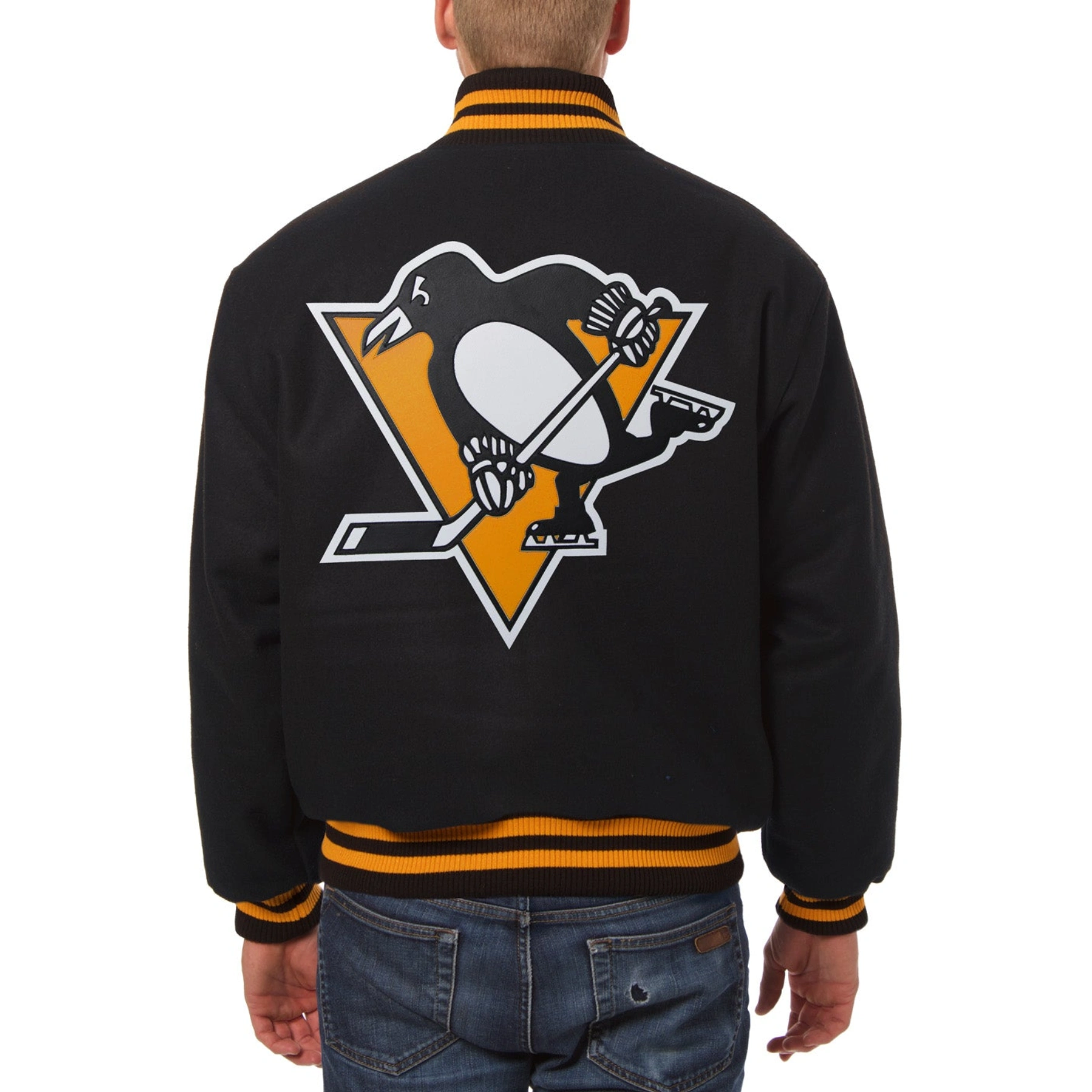 Pittsburgh penguins one color wool varsity jacket black 1 1