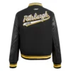Pittsburgh penguins script tail wool leather varsity jacket black 4