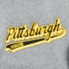 Pittsburgh penguins script tail wool leather varsity jacket grey white 1