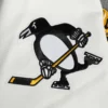 Pittsburgh penguins script tail wool leather varsity jacket grey white