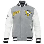 Pittsburgh Penguins Script Tail Wool/Leather Jacket