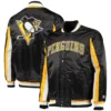 Pittsburgh penguins the ace satin varsity jacket black 3
