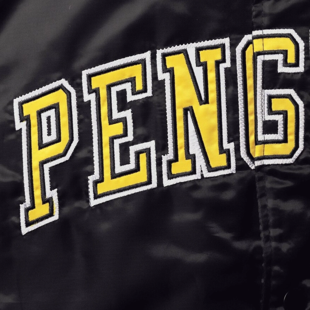Pittsburgh penguins the ace satin varsity jacket black