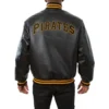 Pittsburgh pirates full real leather varsity jacket black 2