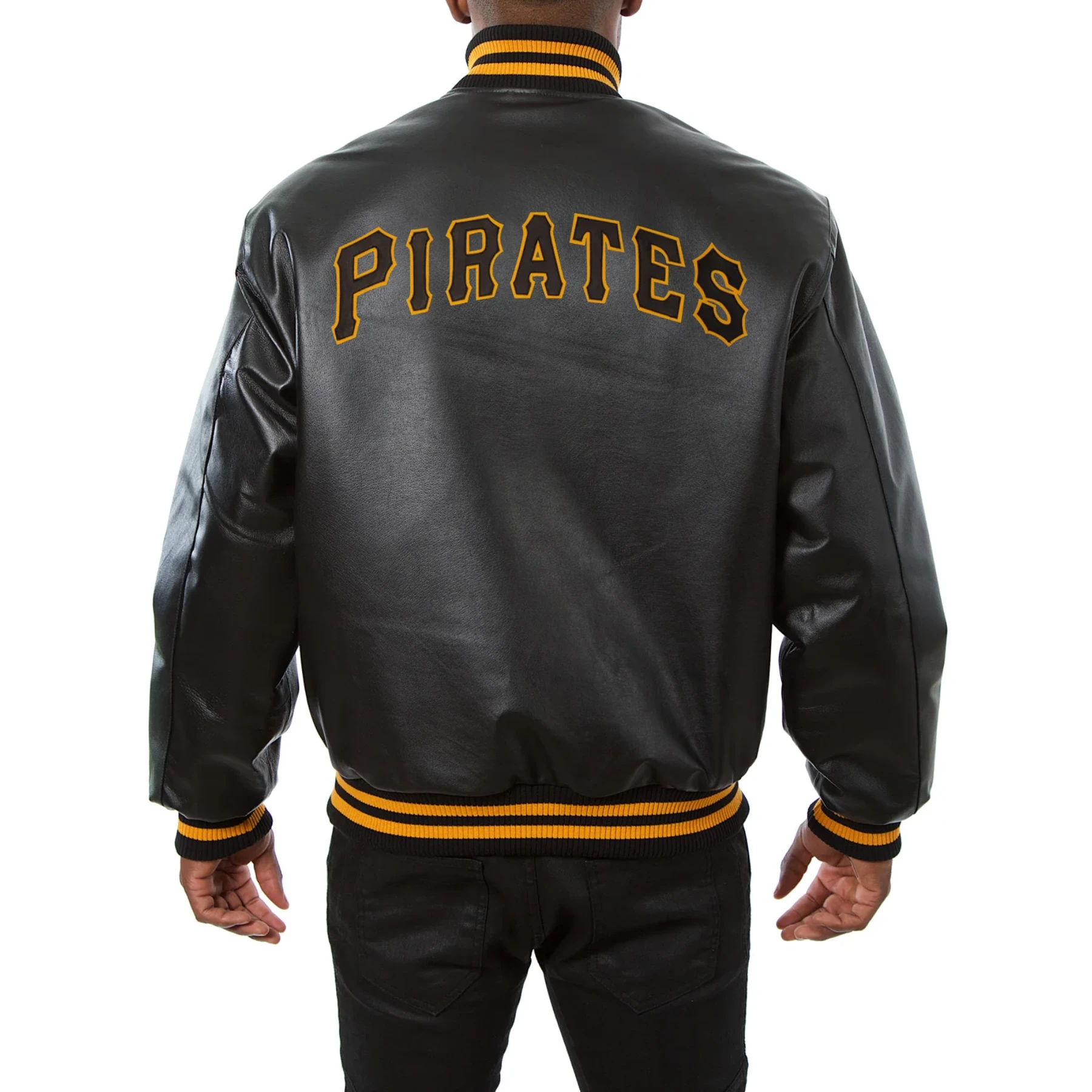 Pittsburgh pirates full real leather varsity jacket black 2