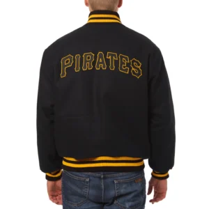 Pittsburgh pirates handcrafted logo wool jacket black 2