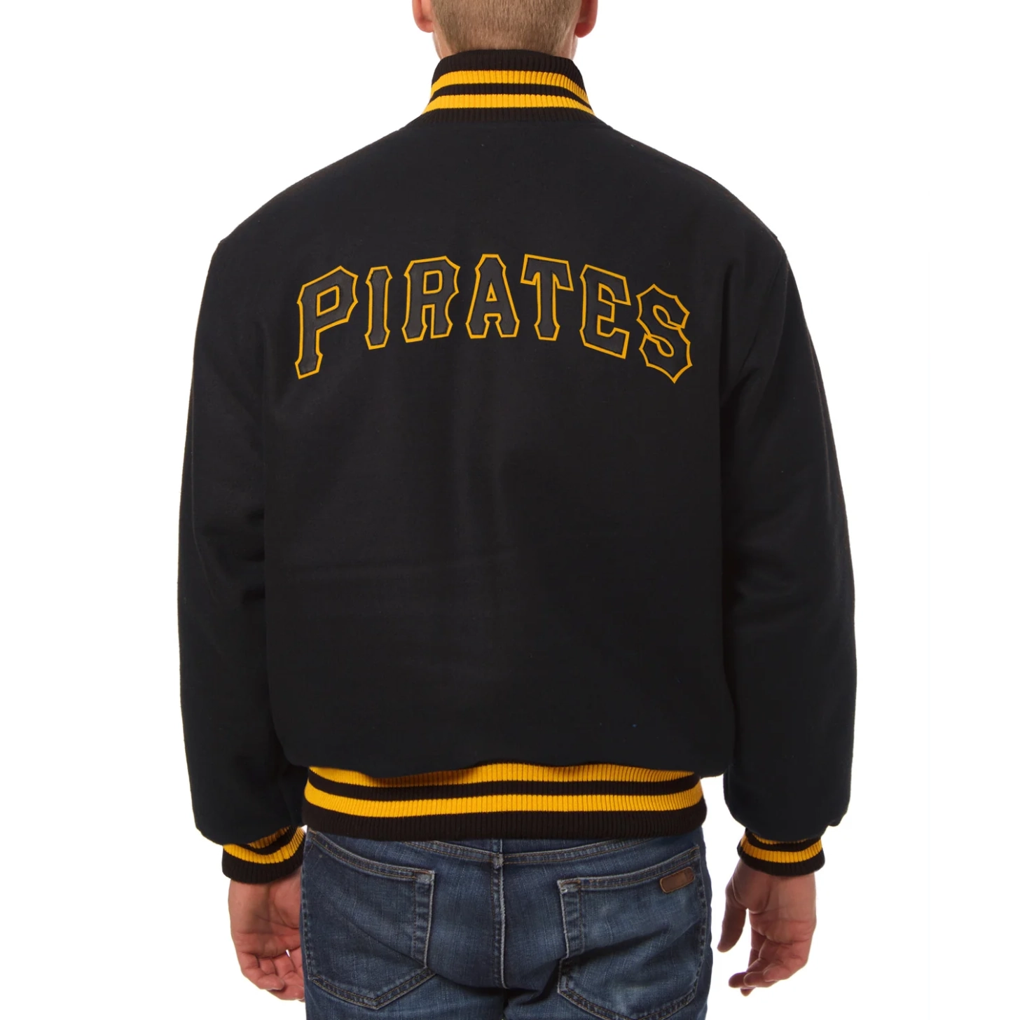 Pittsburgh pirates handcrafted logo wool jacket black 2