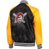 Pittsburgh pirates lead off full snap satin varsity jacket blackyellow 3