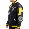 Pittsburgh pirates mashup full snap satin varsity jacket black 2
