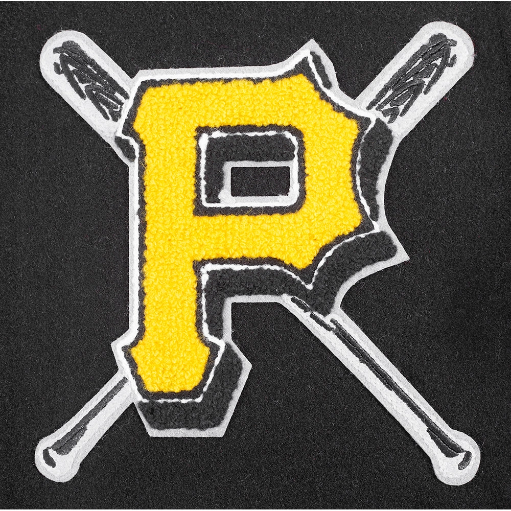 Pittsburgh pirates mashup womens wool leather varsity jacket black 3