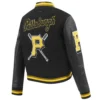 Pittsburgh pirates mashup womens wool leather varsity jacket black 5