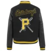Pittsburgh pirates mashup womens wool leather varsity jacket black 6