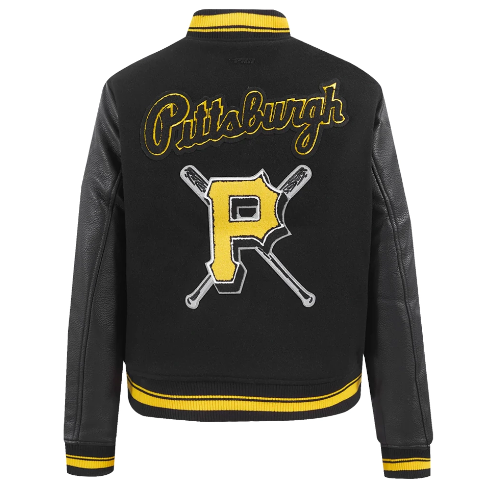 Pittsburgh pirates mashup womens wool leather varsity jacket black 6