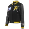 Pittsburgh pirates mashup womens wool leather varsity jacket black 7