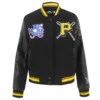 Pittsburgh pirates mashup womens wool leather varsity jacket black 8