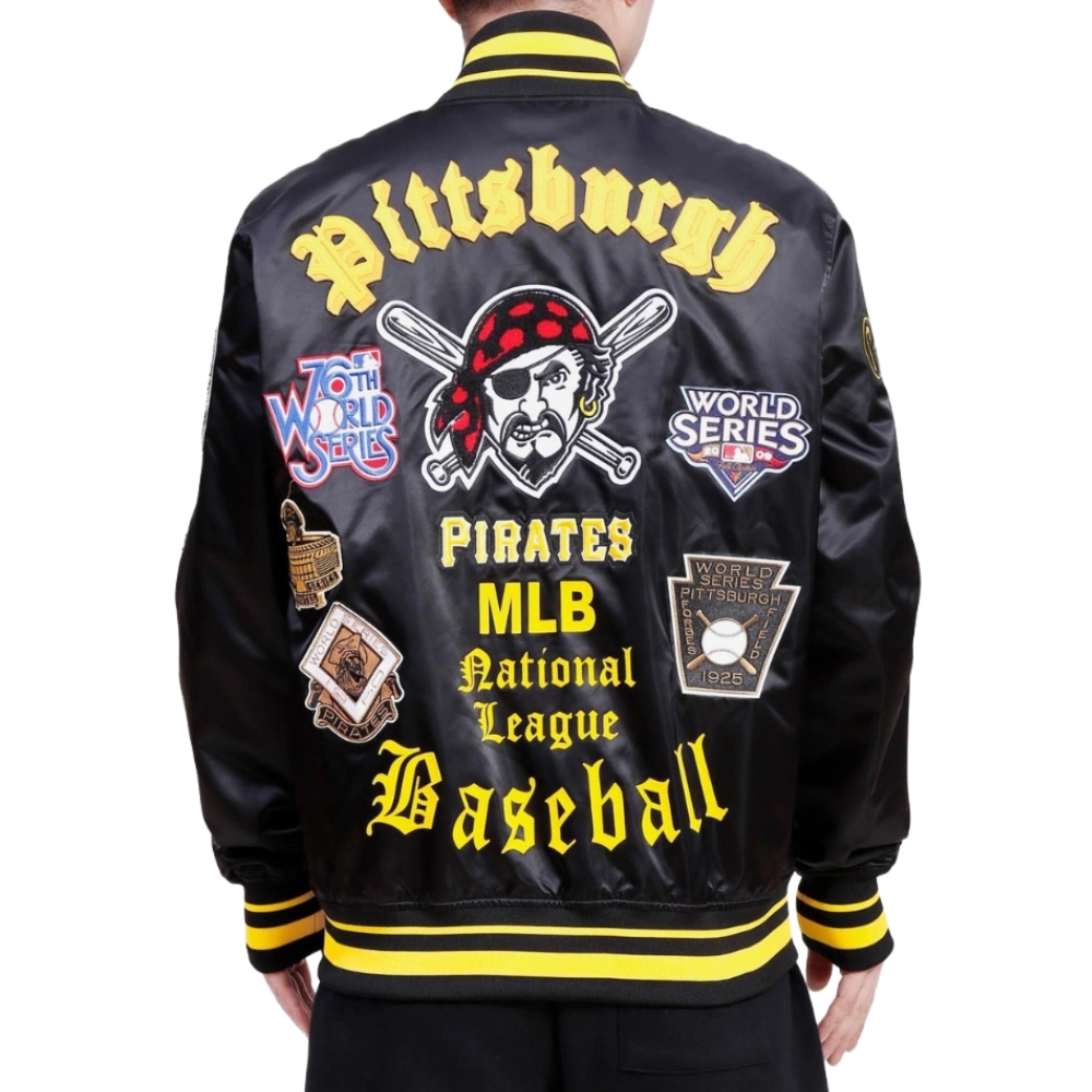 Pittsburgh pirates old english full snap satin varsity jacket black 1 processed 1