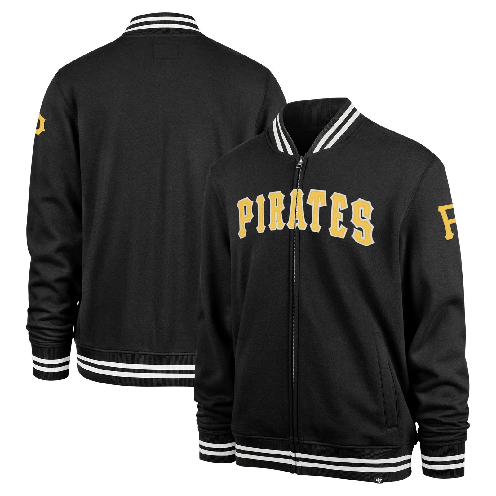 Pittsburgh pirates pack pro camden full zip track varsity jacket black 2