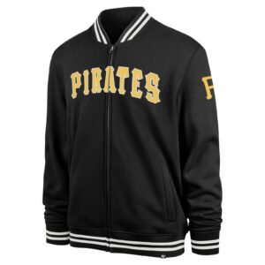 Pittsburgh pirates pack pro camden full zip track varsity jacket black
