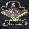 Pittsburgh pirates retro classic full snap satin varsity jacket black 2