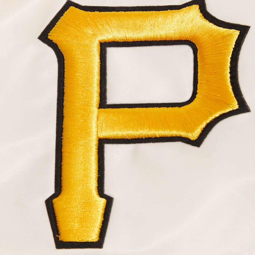 Pittsburgh pirates retro classic full snap satin varsity jacket white 2