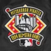 Pittsburgh pirates retro classic womens full snap satin varsity jacket black