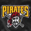 Pittsburgh pirates retro classic womens full snap satin varsity jacket black 2