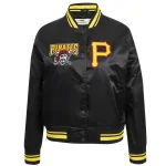Pittsburgh Pirates Women's Retro Classic Black Satin Jacket