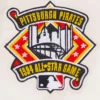 Pittsburgh pirates retro classic womens full snap satin varsity jacket white 1