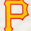 Pittsburgh pirates retro classic womens full snap satin varsity jacket white 2