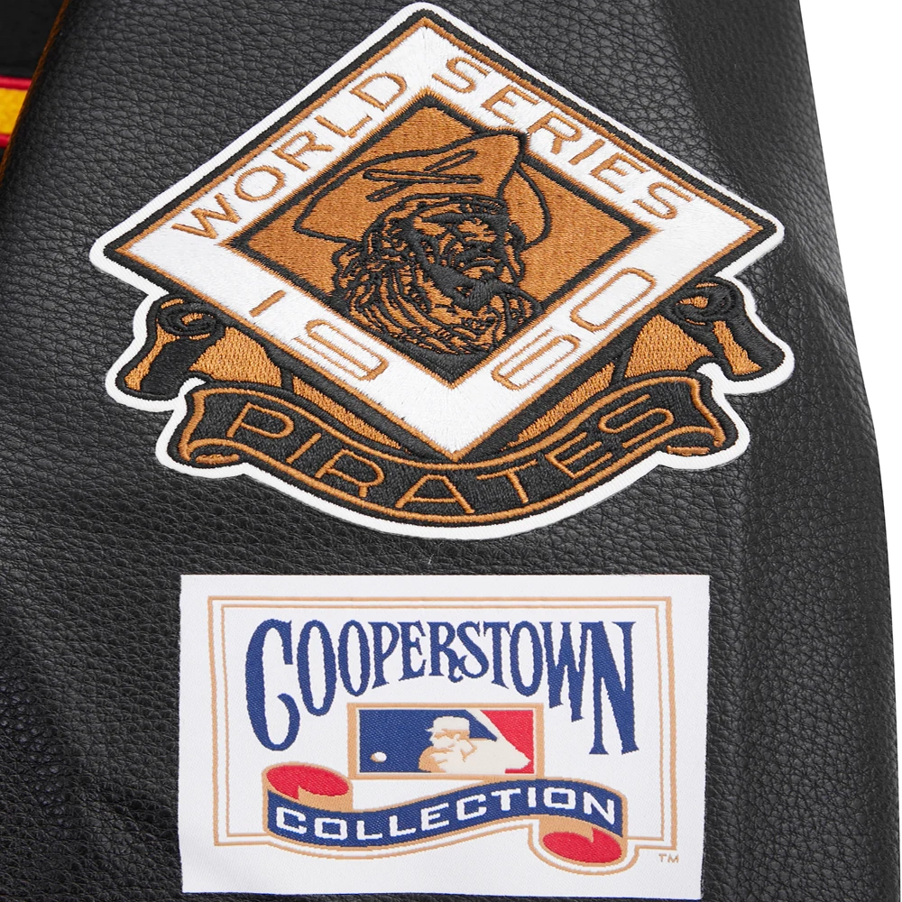 Pittsburgh pirates retro classic womens wool leather varsity jacket black 1