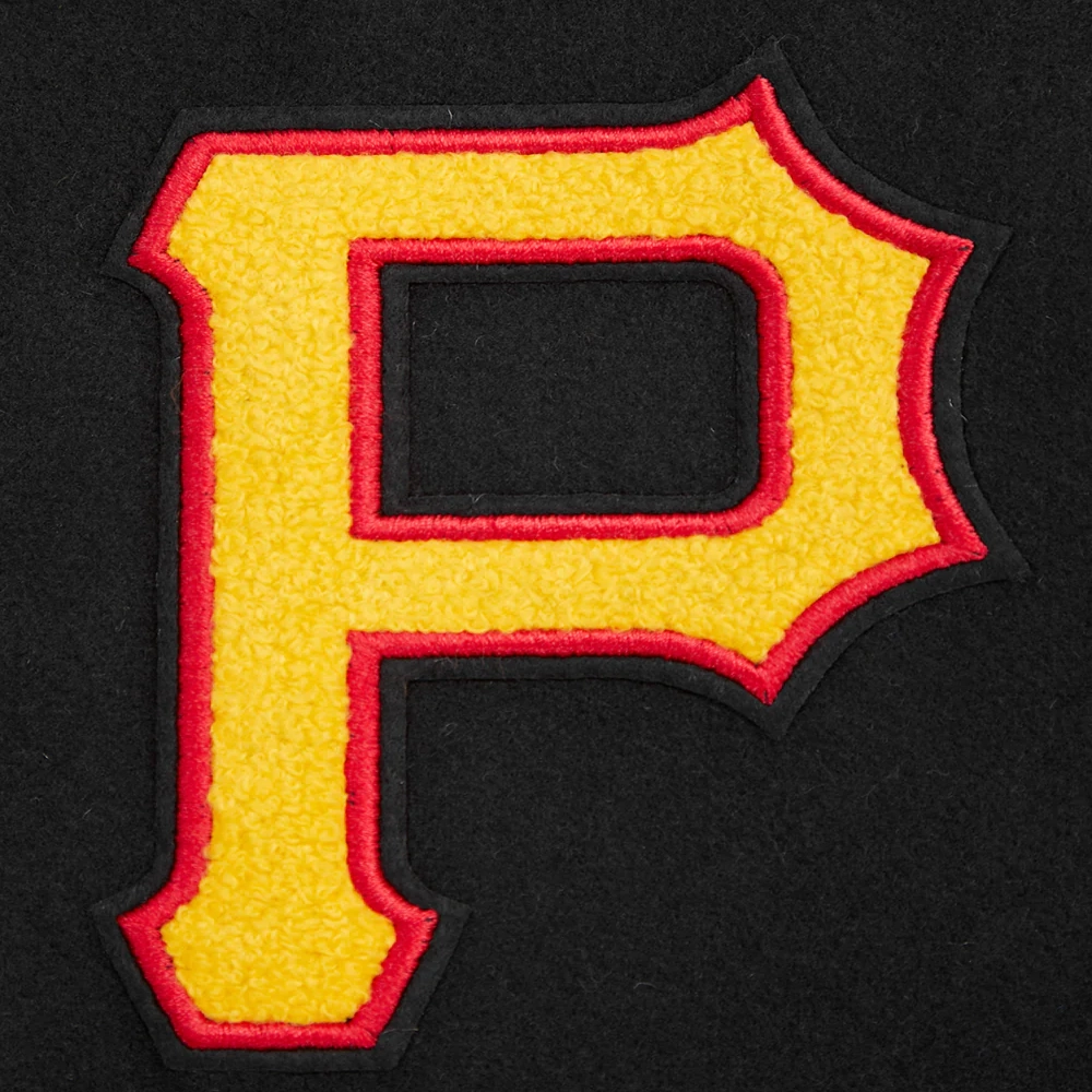 Pittsburgh pirates retro classic womens wool leather varsity jacket black 2